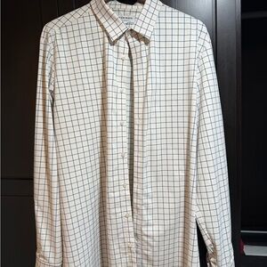 Mizzen+Main White and Blue Grid Shirt